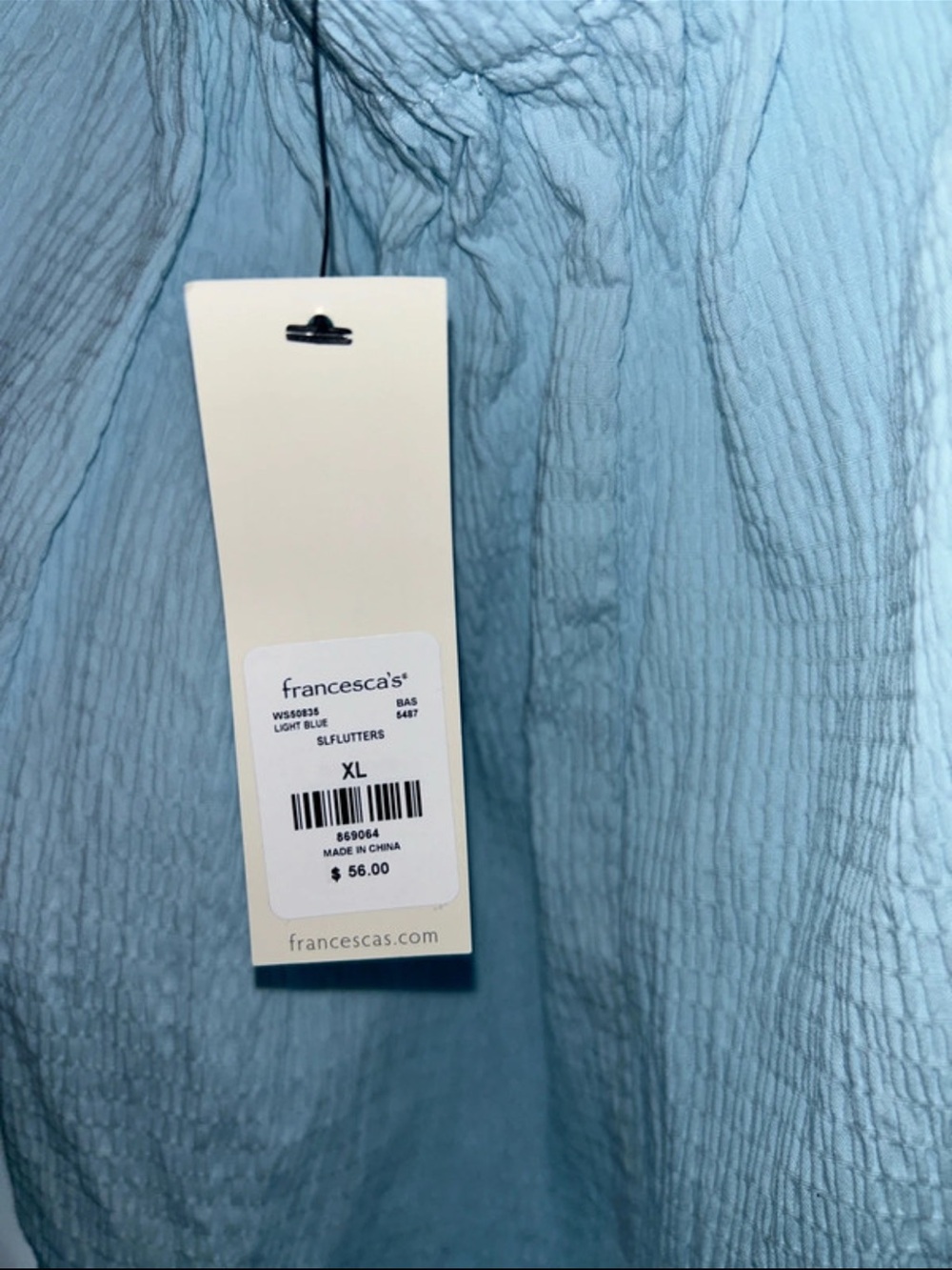 Francesca's Collections Light Blue Ruffle Strap Mini Dress - Picture 3 of 3